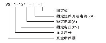 VS1-12真空断路器型号含义说明